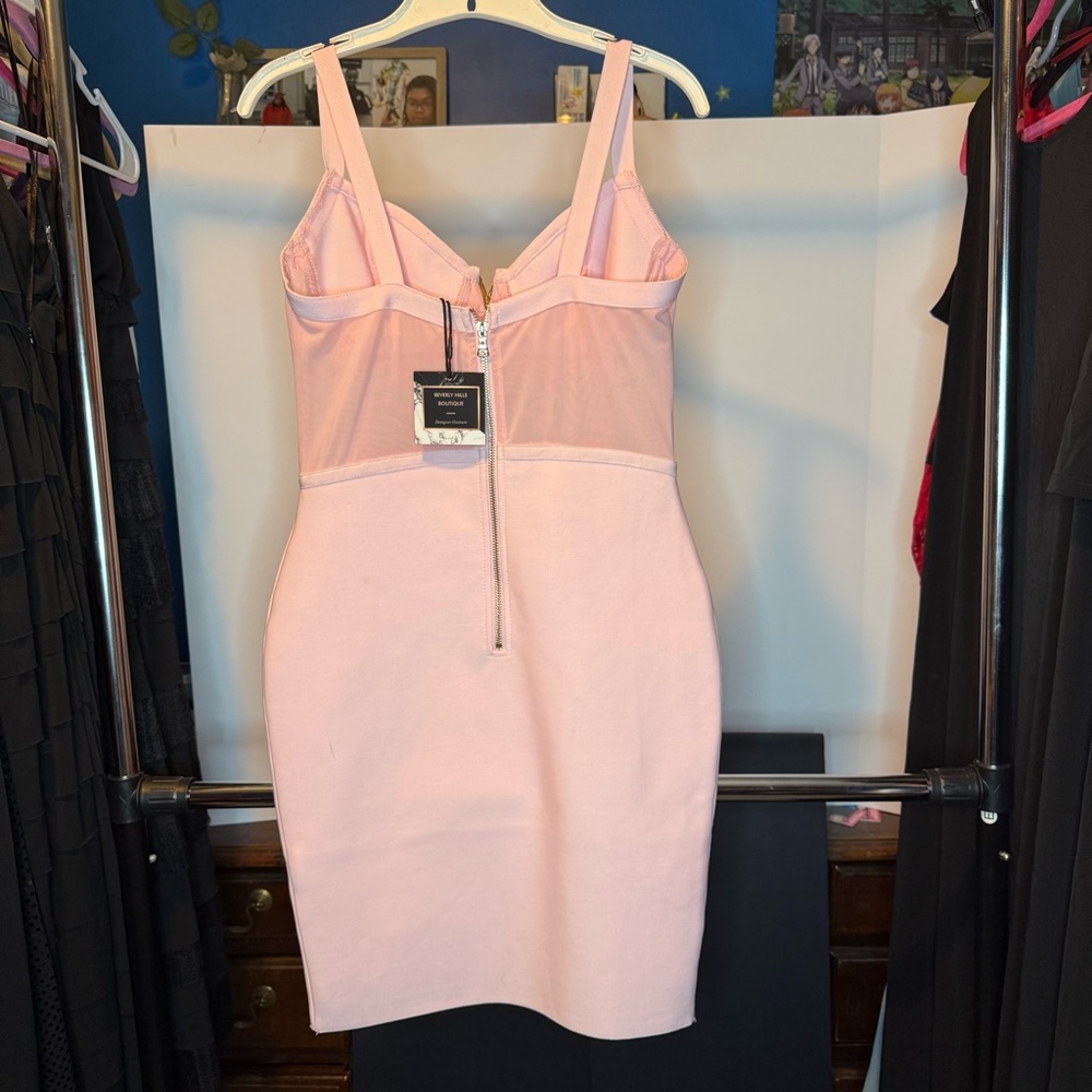 NWT Beverly Hills Boutique Size L Pink Bodycon Bandage Dress - Picture 7 of 8